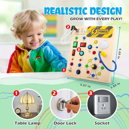 Tablero Montessori de actividades (busy board)