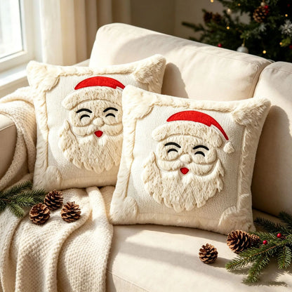 Funda de cojín navideña de peluche