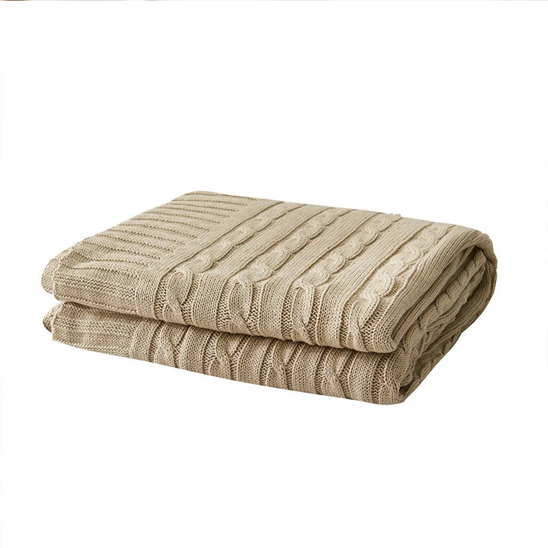 Cobija tejida de algodón para sillón o cama