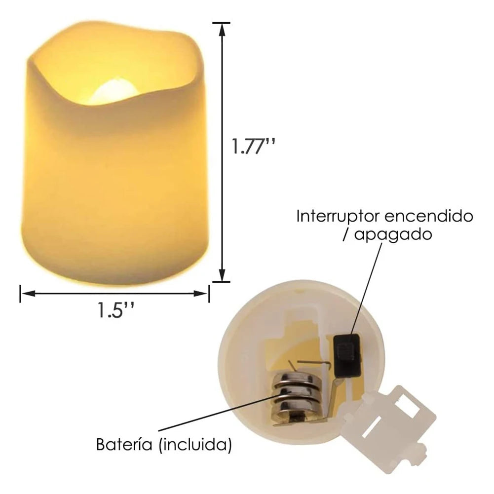 Set de 24 velitas LED sin llama