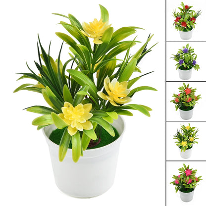 Mini maceta con flores artificiales
