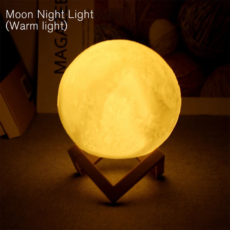 Lámpara Luna LED con base